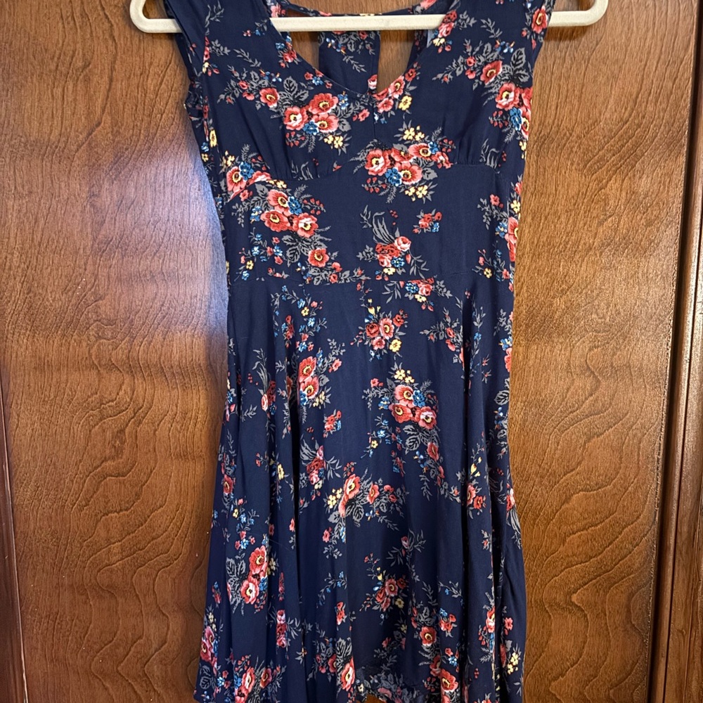 Abercrombie & Fitch Navy Floral Short Sleeve Dress Size XS